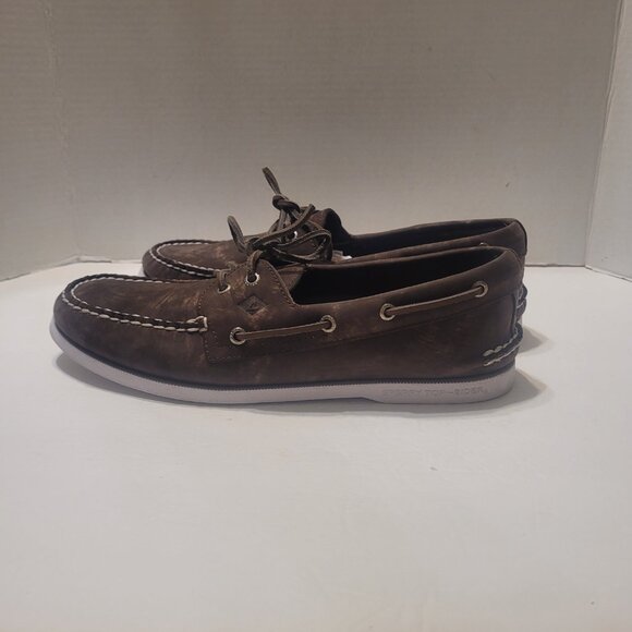 Sperry Top-Sider A/O 2-Eye Nubuck Brown Suede Boat Men's Hommes Shoe/Loafer 11.5 - Picture 1 of 11